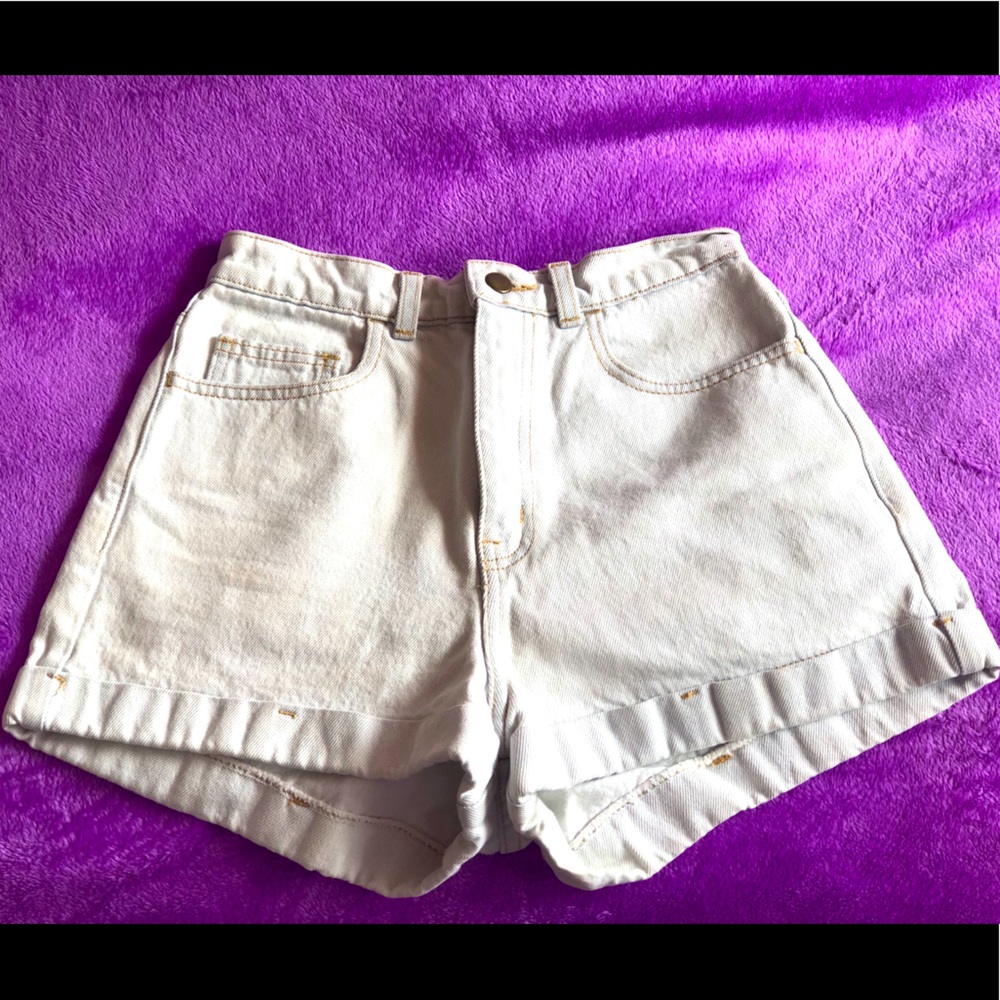 American Apparel High Waisted Jean Shorts